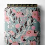 Leaf flower style with pink,green colors