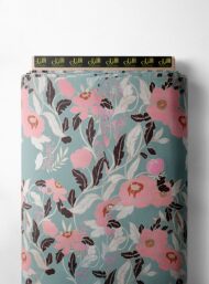 Leaf flower style with pink,green colors