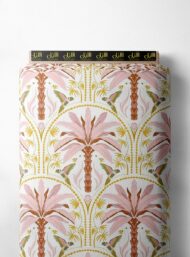 Palm flower style with pink,green colors