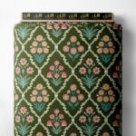 Bloom flower style with green,pink colors