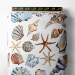 Shell ocean and sky style with brown,blue colors