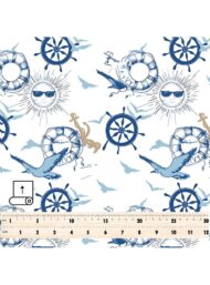 Sun ocean and sky style with blue,white colors - Image 5