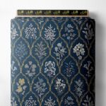 Leaf flower style with blue,white colors