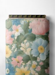 Blossom flower style with pink,blue colors