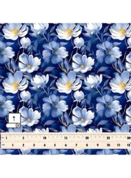 Bloom flower style with blue,white colors - Image 5
