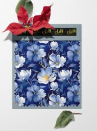 Bloom flower style with blue,white colors - Image 6