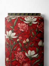 Bloom flower style with red,green colors