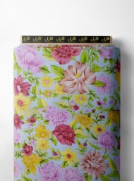 Bloom flower style with pink,yellow colors