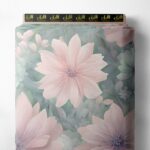 Bloom flower style with pink,green colors