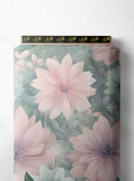 Bloom flower style with pink,green colors