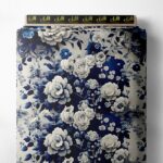 Rose flower style with blue,white colors