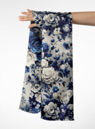 Rose flower style with blue,white colors - Image 3