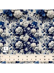 Rose flower style with blue,white colors - Image 5