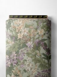 Bloom flower style with green,purple colors