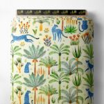 Leopard nature style with green,blue colors