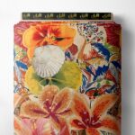 Petal flower style with orange,green colors