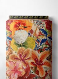 Petal flower style with orange,green colors