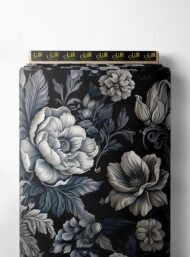 Petal flower style with black,grey colors