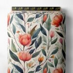 Petal flower style with pink,green colors