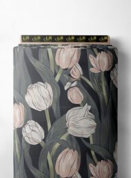 Tulip flower style with green,pink colors