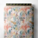 Leaf flower style with pink,green colors