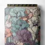 Bloom flower style with pink,green colors