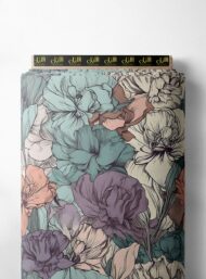 Bloom flower style with pink,green colors