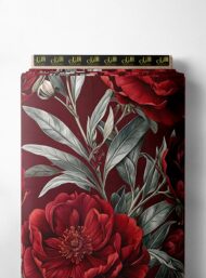 Bloom flower style with red,green colors