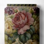 Rose flower style with pink,green colors