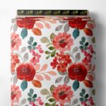 Petal flower style with red,green colors