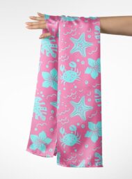 Flower ocean and sky style with pink, blue colors - Image 3