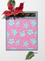 Flower ocean and sky style with pink, blue colors - Image 6