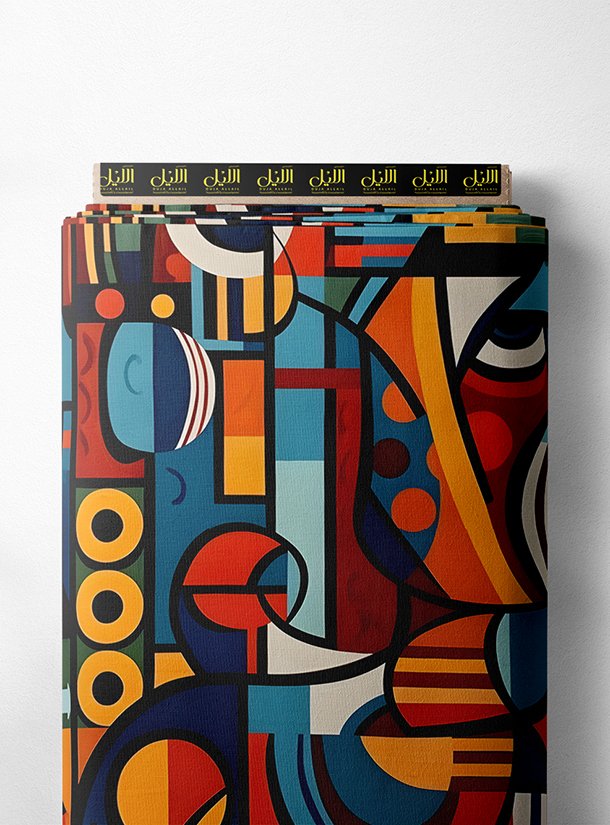 LAI01-3045_1.jpg Circle abstract style with red,blue colors - Image 1