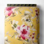 Bloom flower style with pink,yellow colors