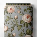 Rose flower style with pink,green colors