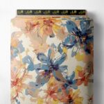 Bloom flower style with blue,yellow colors