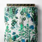 Leaf flower style with green,blue colors