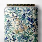 Leaf flower style with blue, green colors