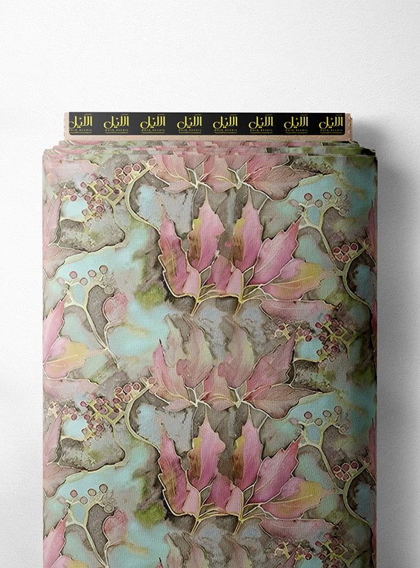 LAI01-3085_1.jpg Leaf flower style with pink,green colors - Image 1