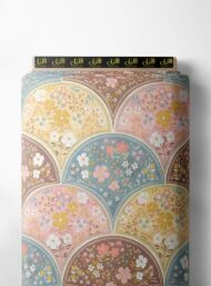 Bloom flower style with pink,blue colors