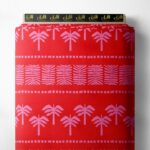 Palm nature style with red, pink colors