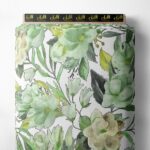 Bloom flower style with green,white colors