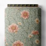 Bloom flower style with pink,green colors