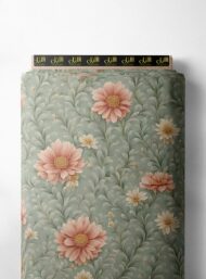 Bloom flower style with pink,green colors