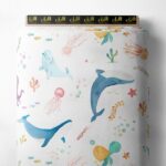 Whale ocean and sky style with blue,pink colors