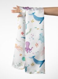 Whale ocean and sky style with blue,pink colors - Image 3