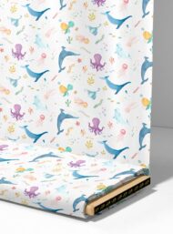 Whale ocean and sky style with blue,pink colors - Image 4