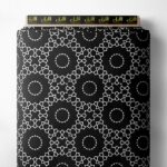 Flower geometric style with black, white colors