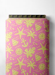 Palm nature style with yellow, pink colors