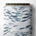 Fish ocean and sky style with blue,grey colors